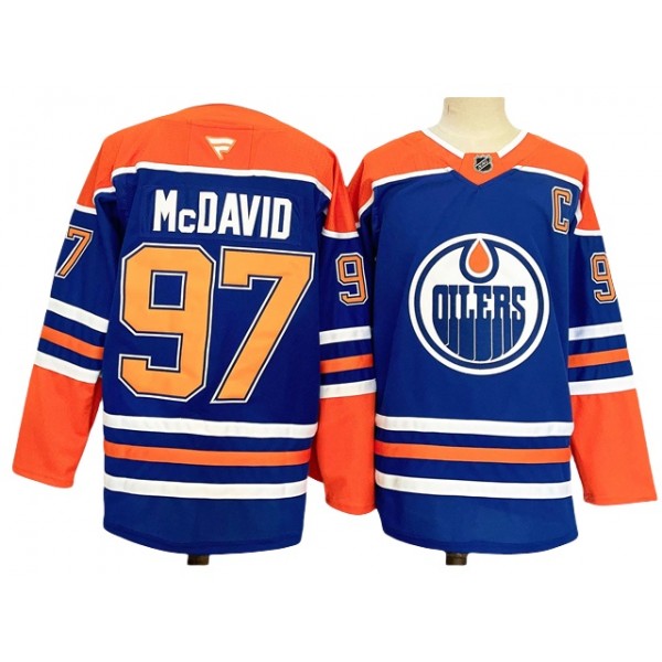 Edmonton Oilers #97 Connor McDavid 2024 Royal Blue Jersey