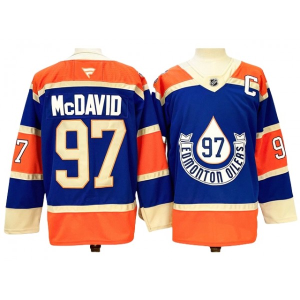 Edmonton Oilers #97 Connor McDavid Royal Blue Heritage Classic Jersey