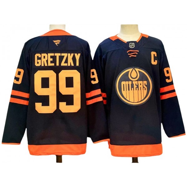 Edmonton Oilers #99 Wayne Gretzky 2024 Alternate Navy Jersey