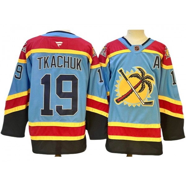 Florida Panthers #19 Matthew Tkachuk Light Blue Reverse Retro 2.0 Jersey