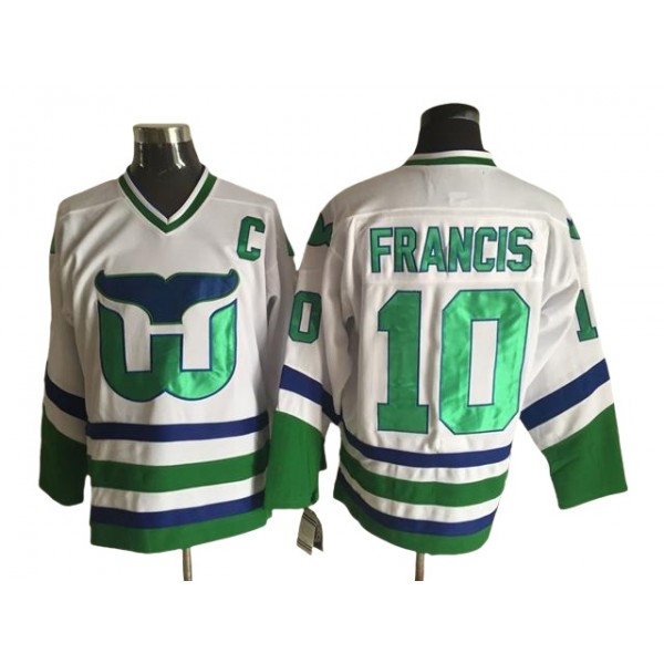 Hartford Whalers #10 Emile Francis 1990's Vintage CCM White Jersey