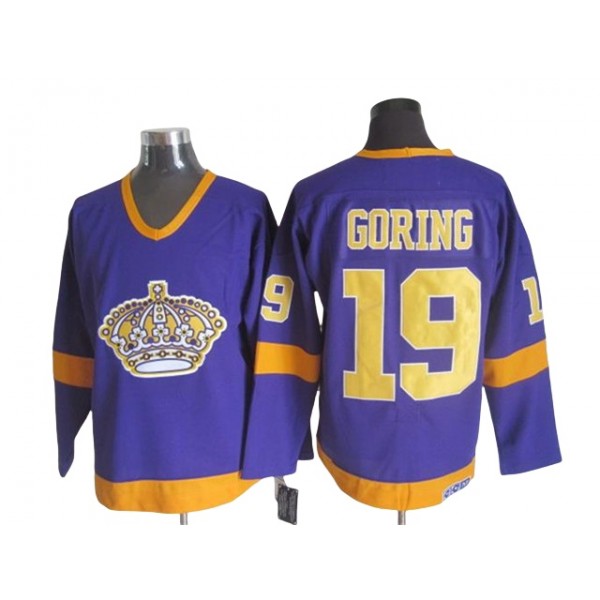 Los Angeles Kings #19 Butch Goring Purple 1970 Vintage CCM Jersey