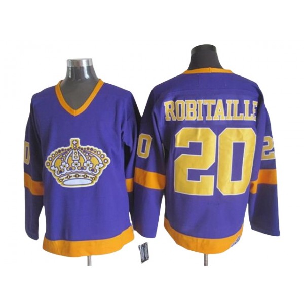 Los Angeles Kings #20 Luc Robitaille 1970's Vintage CCM Purple Jersey