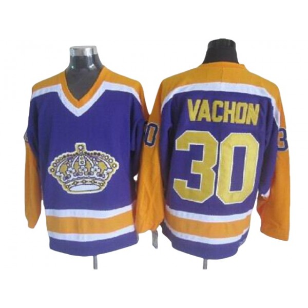 Los Angeles Kings #30 Rogie Vachon 1980's Vintage CCM Purple Jersey