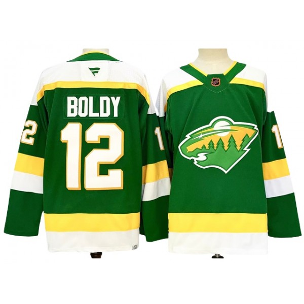 Minnesota Wild #12 Matt Boldy Green Reverse Retro 2.0 Jersey