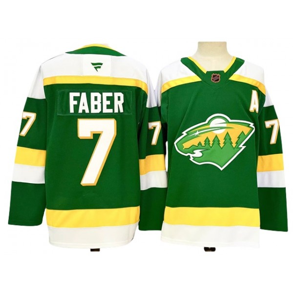 Minnesota Wild #7 Brock Faber Green Reverse Retro 2.0 Jersey