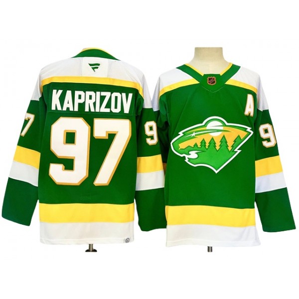 Minnesota Wild #97 Kirill Kaprizov Green Reverse Retro 2.0 Jersey