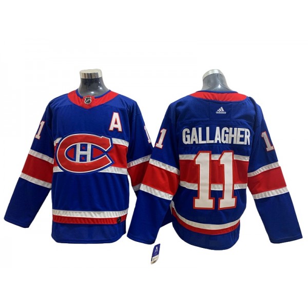 Montreal Canadiens #11 Brendan Gallagher Royal Blue 2020/21 Reverse Retro Jersey