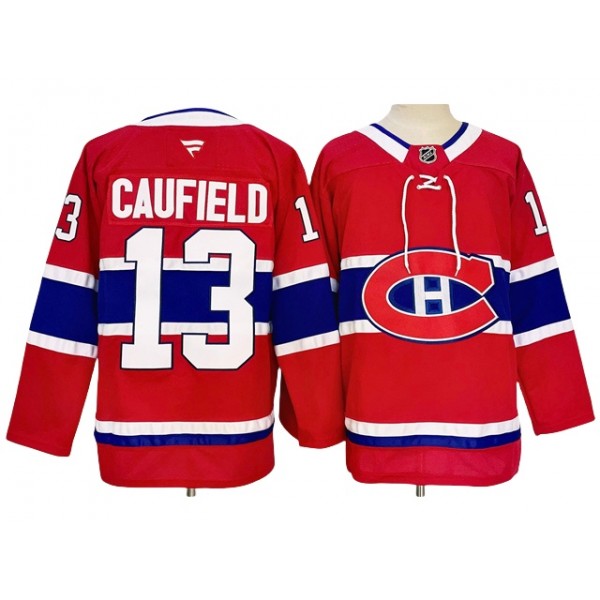 Montreal Canadiens #13 Cole Caufield 2024 Red Jersey