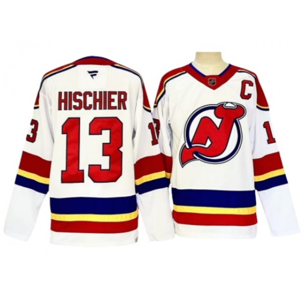 New Jersey Devils #13 Nico Hischier White Reverse Retro 2.0 Jersey