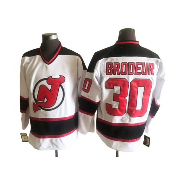 New Jersey Devils #30 Martin Brodeur 2000's CCM Vintage White Jersey