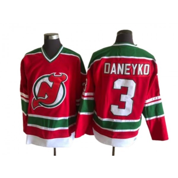 New Jersey Devils #3 Ken Daneyko 1990's CCM Vintage Red Jersey