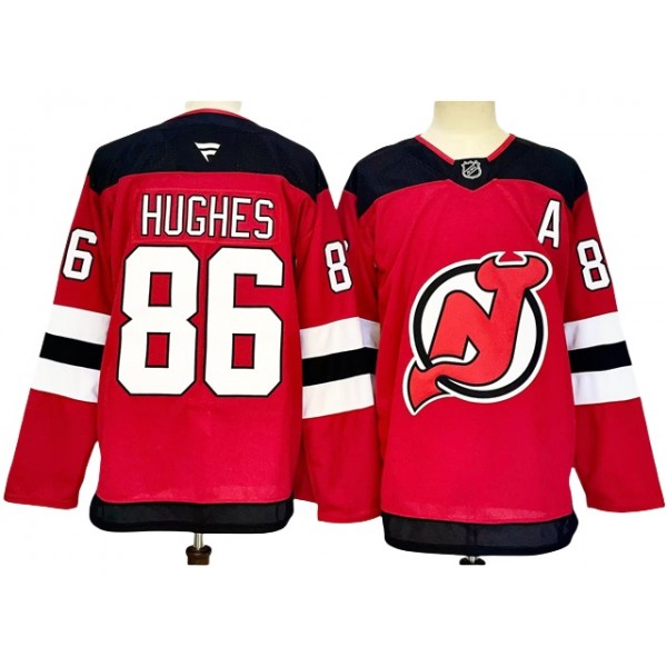 New Jersey Devils #86 Jack Hughes 2024 Red Jersey