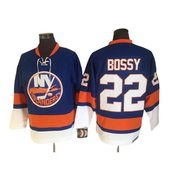 New York Islanders #22 Mike Bossy 1970's CCM Vintage Blue Jersey