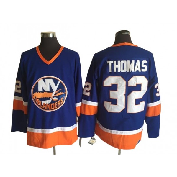 New York Islanders #32 Steve Thomas 1980's CCM Vintage Blue Jersey