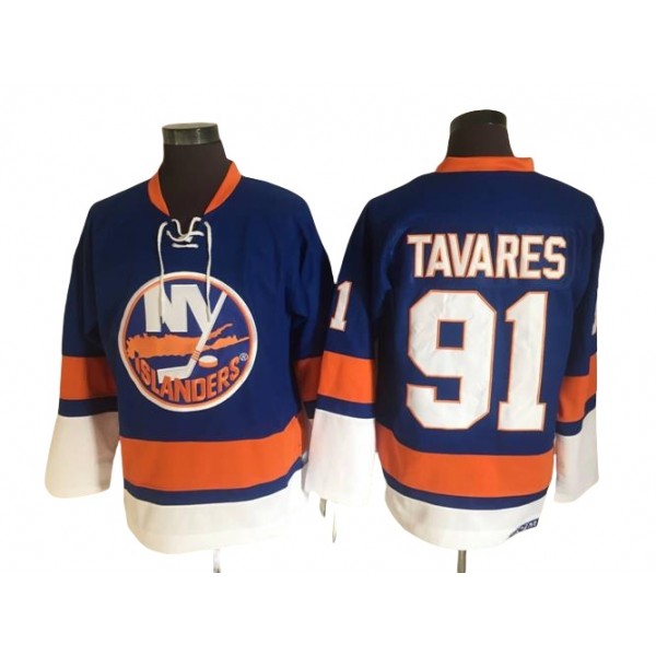 New York Islanders #91 John Tavares 1970's CCM Vintage Blue Jersey