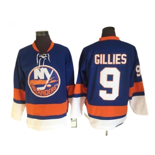 New York Islanders #9 Clark Gillies 1970's CCM Vintage Blue Jersey