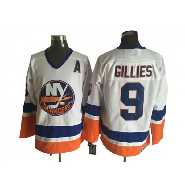 New York Islanders #9 Clark Gillies 1980's CCM Vintage White Jersey