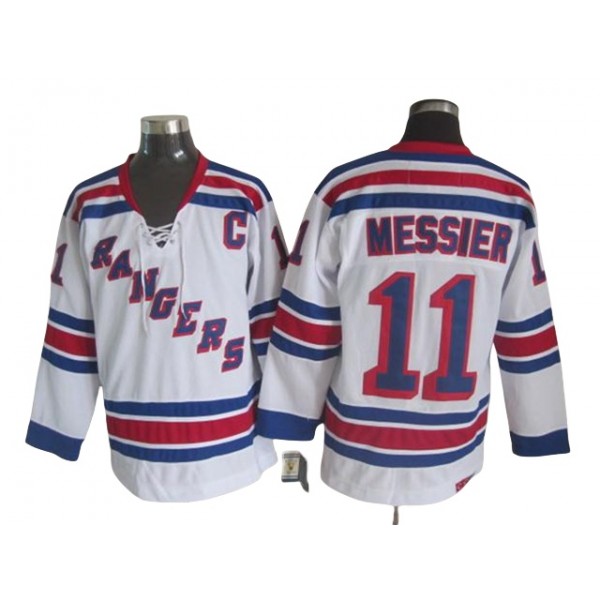 New York Rangers #11 Mark Messier CCM Vintage White Jersey