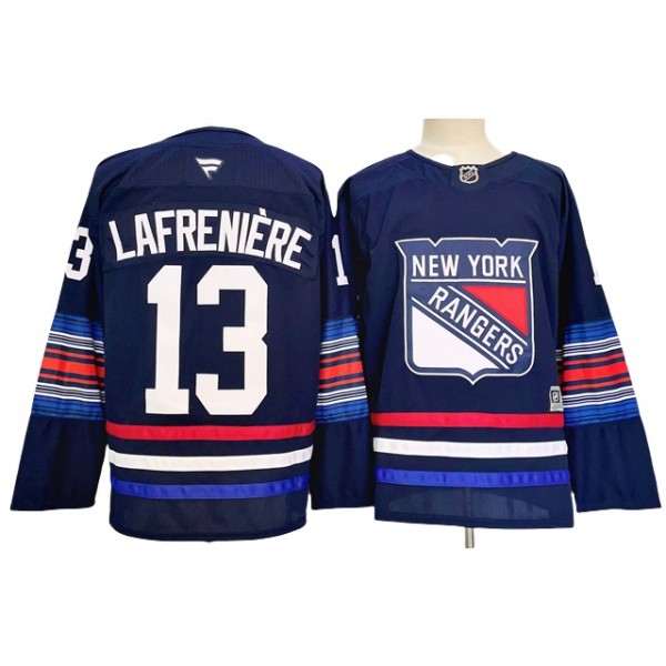 New York Rangers #13 Alexis Lafreniere 2024 Navy Alternate Jersey