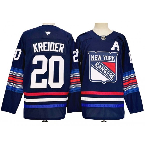 New York Rangers #20 Chris Kreider 2024 Navy Alternate Jersey