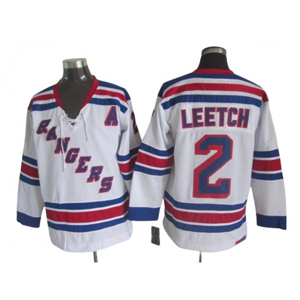 New York Rangers #2 Brian Leetch CCM Vintage White Jersey