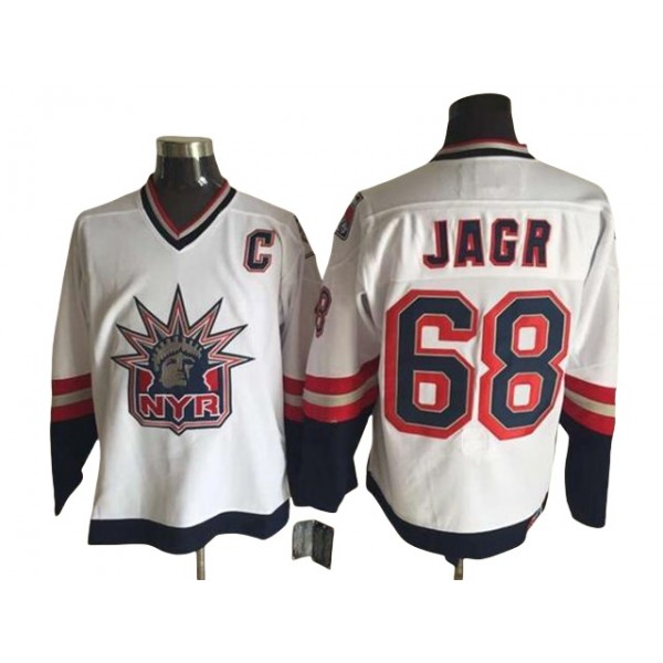 New York Rangers #68 Jaromir Jagr 1998 CCM Liberty Logo White Jersey