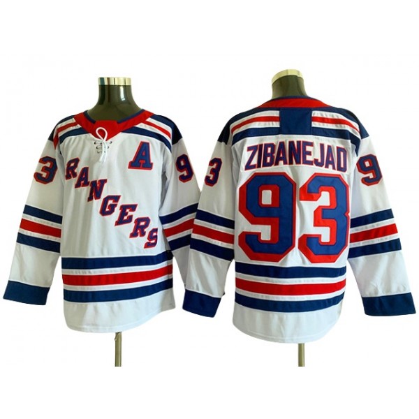 New York Rangers #93 Mika Zibanejad White Jersey