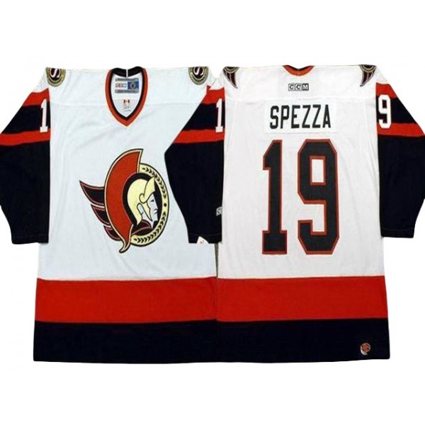 Ottawa Senators #19 Jason Spezza CCM Vintage White Jersey