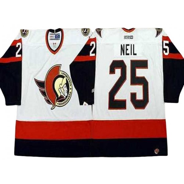 Ottawa Senators #25 Chris Neil CCM Vintage White Jersey