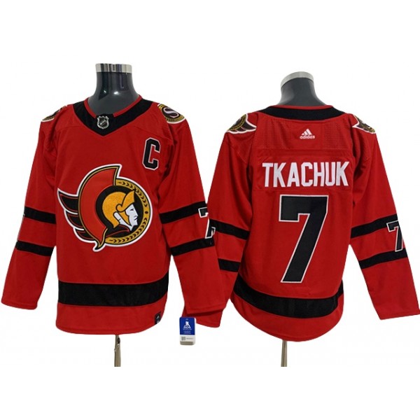 Ottawa Senators #7 Brady Tkachuk Red 2020/21 Reverse Retro Jersey