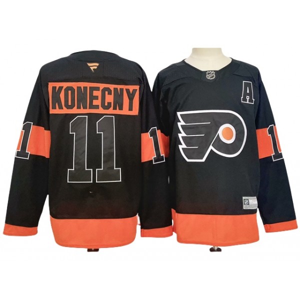 Philadelphia Flyers #11 Travis Konecny 2024 Alternate Black Jersey