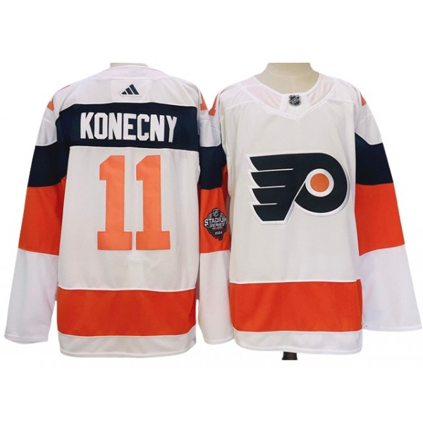 Philadelphia Flyers #11 Travis Konecny 2024 Stadium Series White Jersey