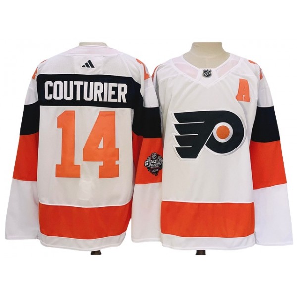 Philadelphia Flyers #14 Sean Couturier 2024 Stadium Series White Jersey