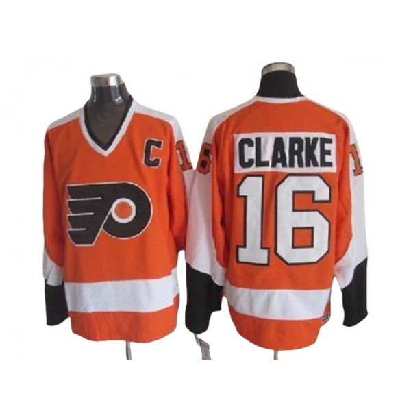 Philadelphia Flyers #16 Bobby Clarke CCM Vintage Orange Jersey