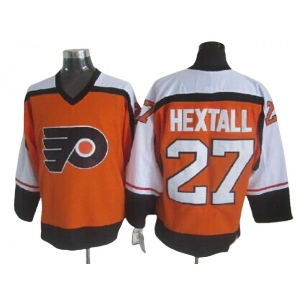 Philadelphia Flyers #27 Ron Hextall CCM Vintage Orange White Jersey