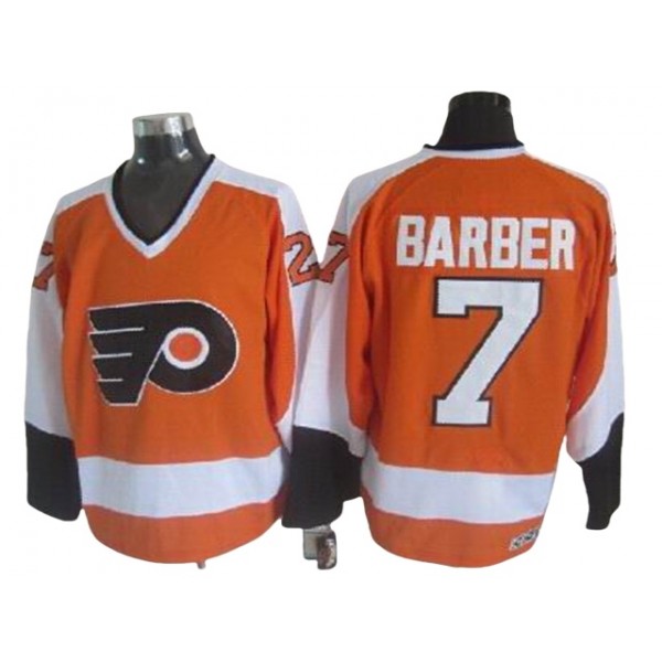 Philadelphia Flyers #7 Bill Barber CCM Vintage Orange Jersey