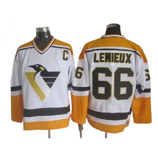 Pittsburgh Penguins #66 Mario Lemieux 1996 Vintage CCM White Jersey