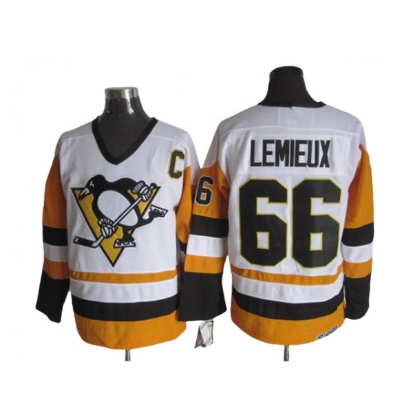 Pittsburgh Penguins #66 Mario Lemieux 1992 Vintage CCM White Jersey