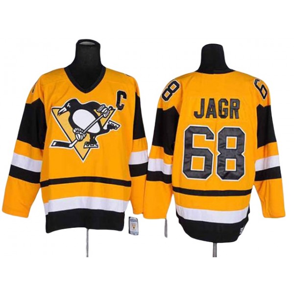 Pittsburgh Penguins #68 Jaromir Jagr 1980's Vintage CCM Gold Jersey