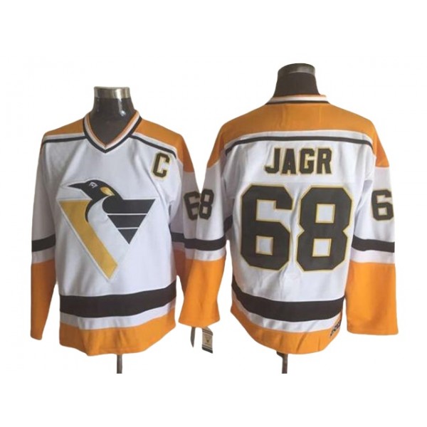 Pittsburgh Penguins #68 Jaromir Jagr 1996 Vintage CCM White Jersey