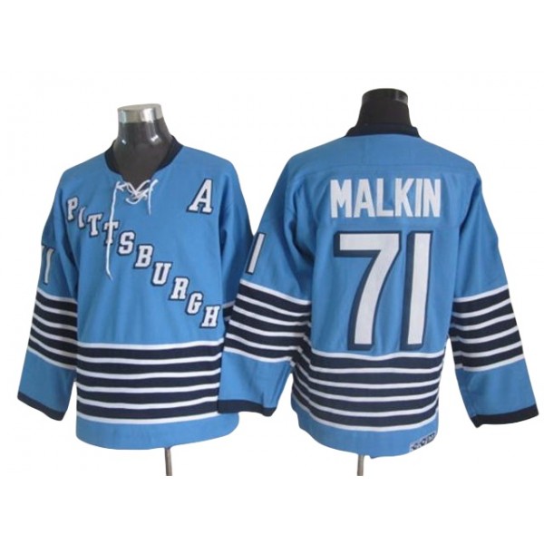 Pittsburgh Penguins #71 Evgeni Malkin 1967 Vintage CCM Blue Jersey