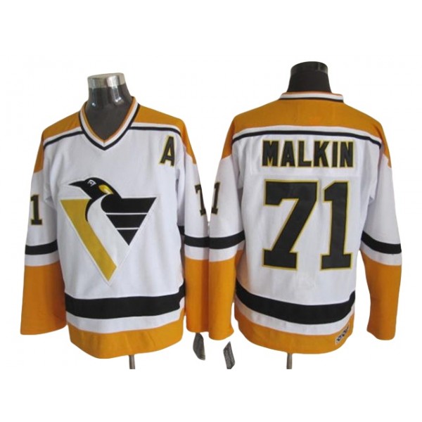 Pittsburgh Penguins #71 Evgeni Malkin 1996 Vintage CCM White Jersey