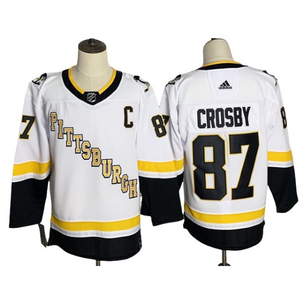 Pittsburgh Penguins #87 Sidney Crosby White 2020/21 Reverse Retro Jersey