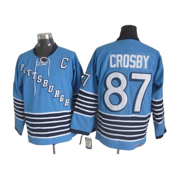 Pittsburgh Penguins #87 Sidney Crosby 1967 Vintage CCM Blue Jersey