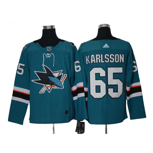 San Jose Sharks #65 Erik Karlsson Teal Home Jersey