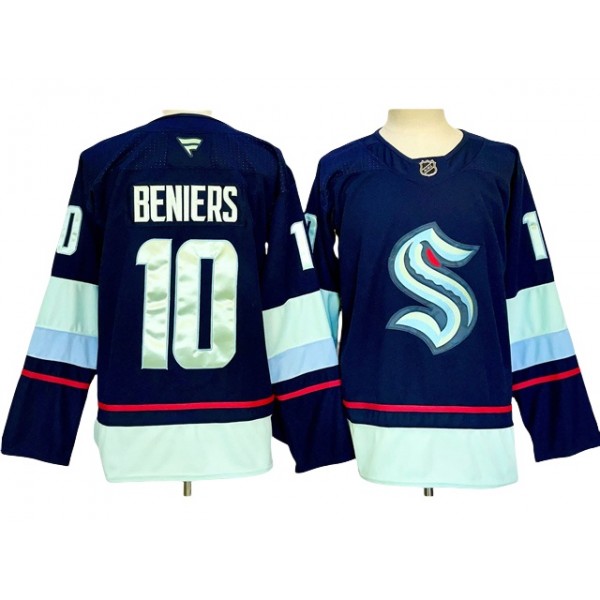 Seattle Kraken #10 Matty Beniers 2024 Navy Jersey