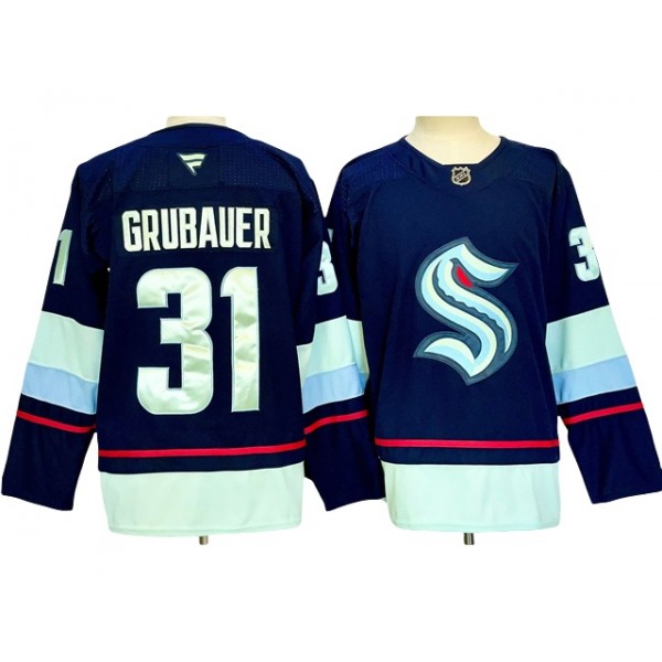 Seattle Kraken #31 Philipp Grubauer 2024 Navy Jersey