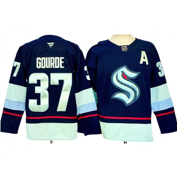 Seattle Kraken #37 Yanni Gourde 2024 Navy Jersey