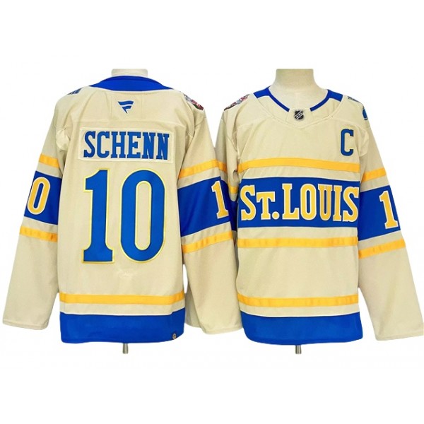 St. Louis Blues #10 Brayden Schenn Cream 2025 Winter Classic Jersey